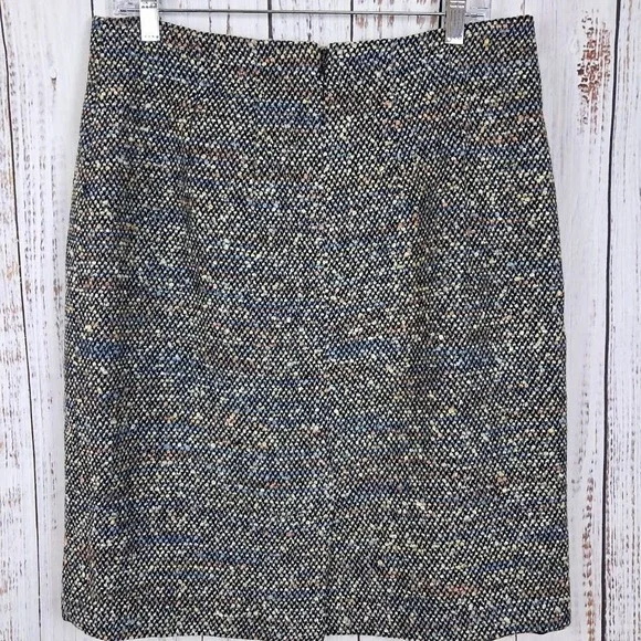 CHAUS 14 Tweed Pencil Skirt Wool Blend Black Multi Knee Length Career Office - Picture 3 of 6